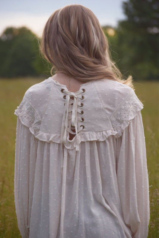 Magnolia Lace-Up Top