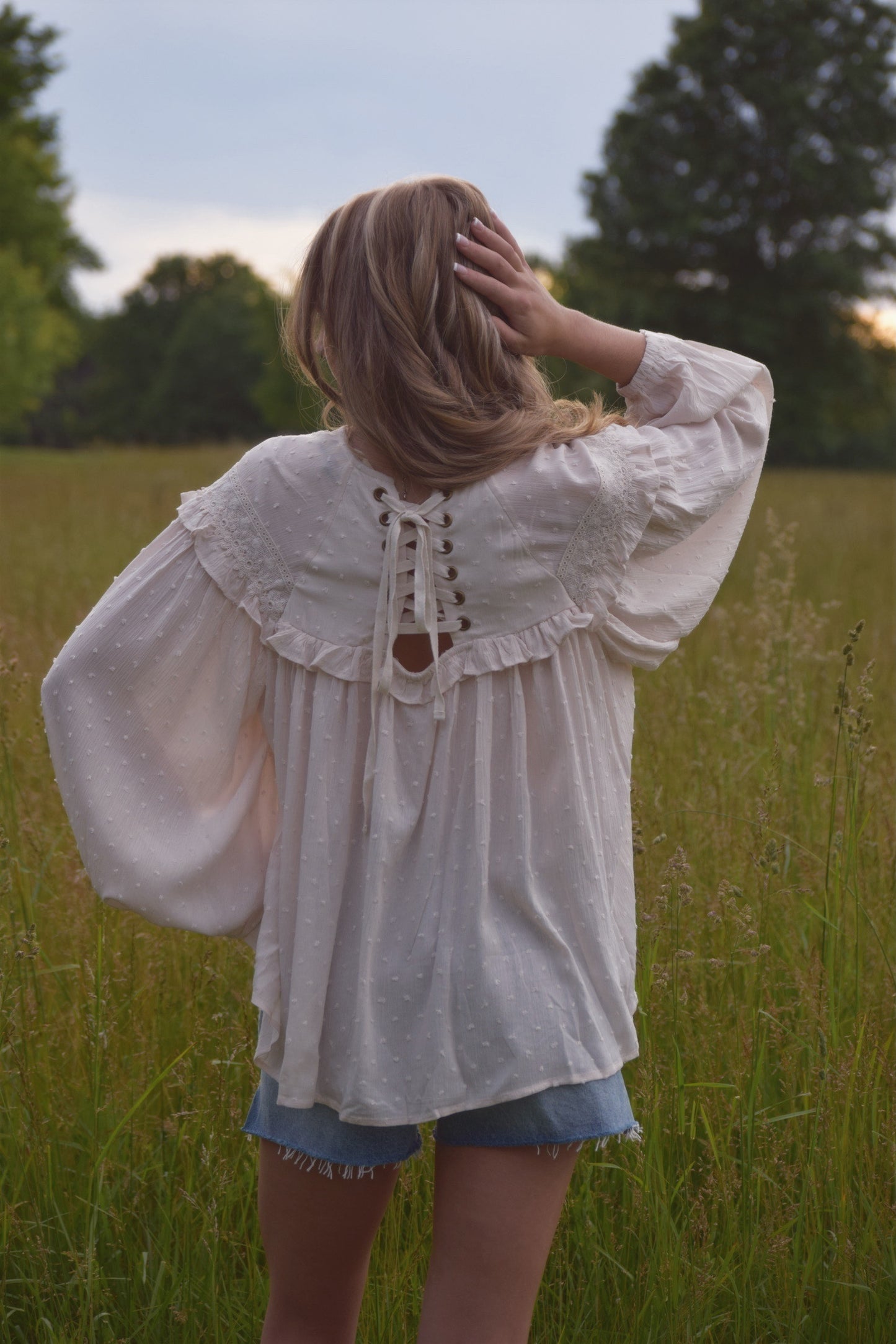 Magnolia Lace-Up Top